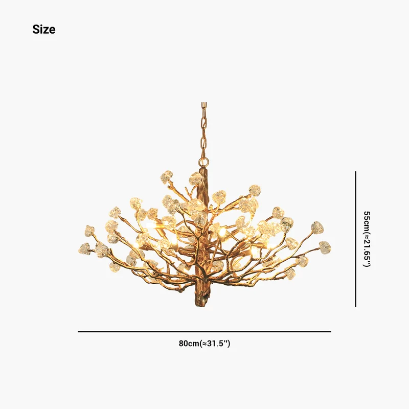 Chandelier Vintage Unique Gemstone Brass Tree Branch