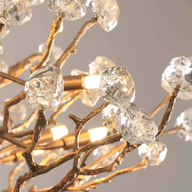 Chandelier Vintage Unique Gemstone Brass Tree Branch