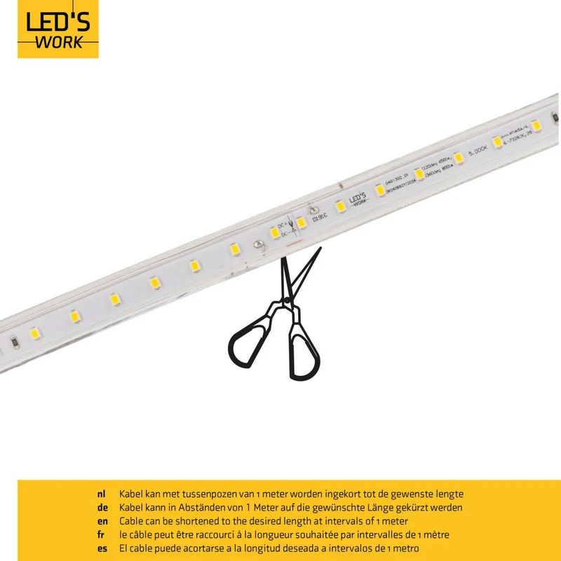 LED Lichtschlauch 185W 20000lm 5000K neutralweiß IP65 - LED's Work