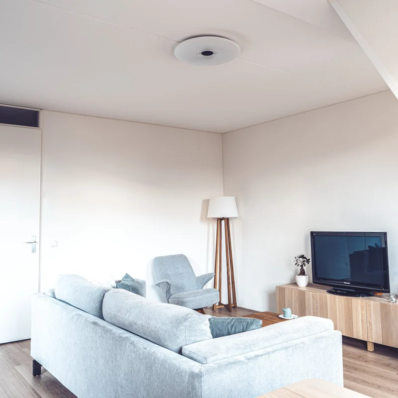 VoiceControl LED Deckenleuchte 50 cm mit Google Nest & Amazon Echo Dot Halterung – Bedienbar per App