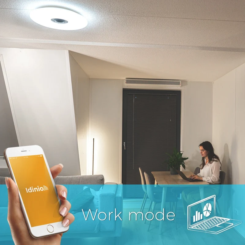 VoiceControl LED Deckenleuchte 50 cm mit Google Nest & Amazon Echo Dot Halterung – Bedienbar per App