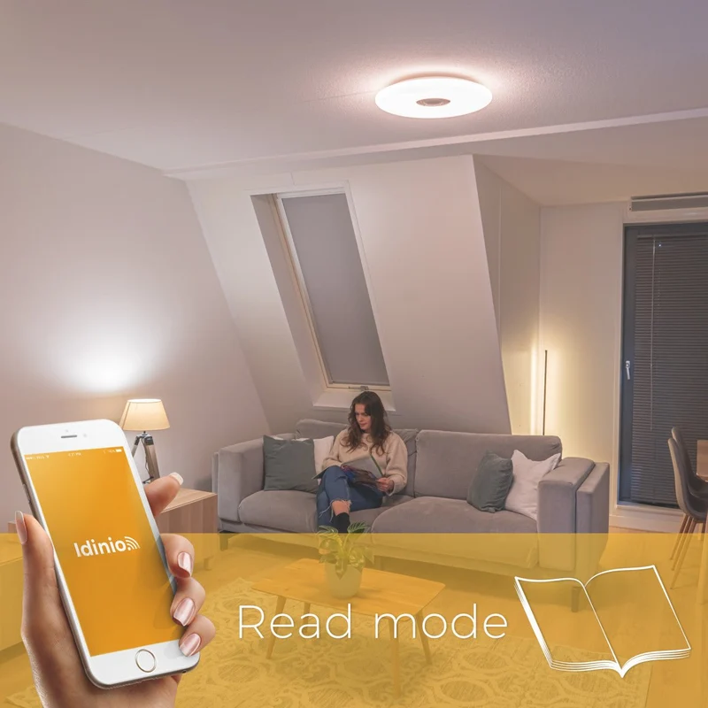 VoiceControl LED Deckenleuchte 50 cm mit Google Nest & Amazon Echo Dot Halterung – Bedienbar per App