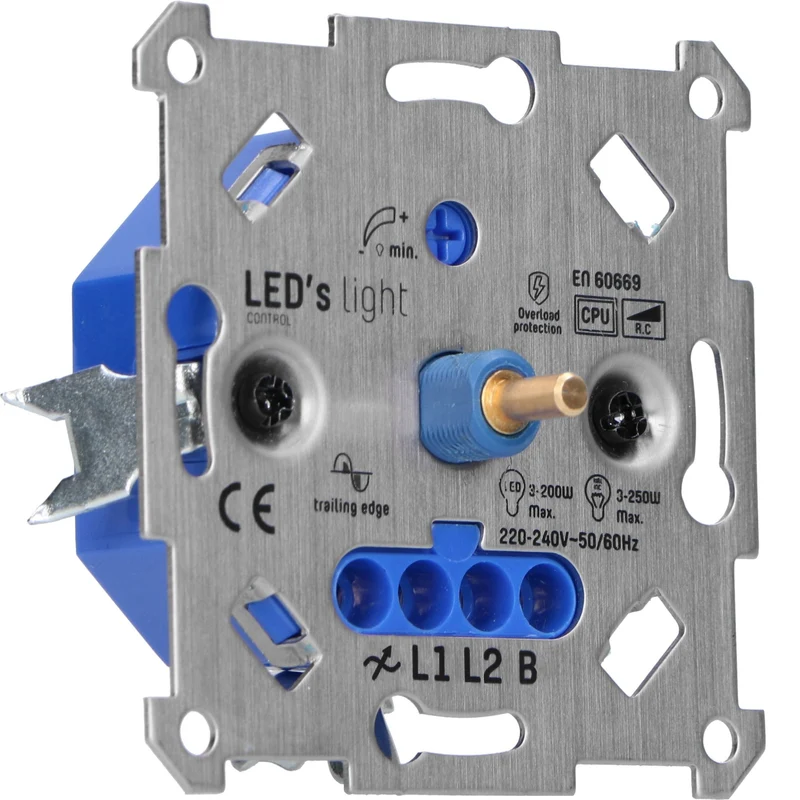 Universeller LED-Drehdimmer bis 250 Watt – Für alle dimmbaren Leuchtmittel geeignet – 2-Draht