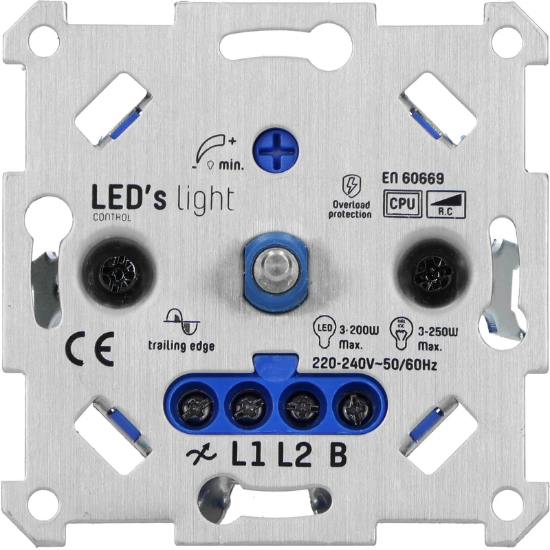 Universeller LED-Drehdimmer bis 250 Watt – Für alle dimmbaren Leuchtmittel geeignet – 2-Draht
