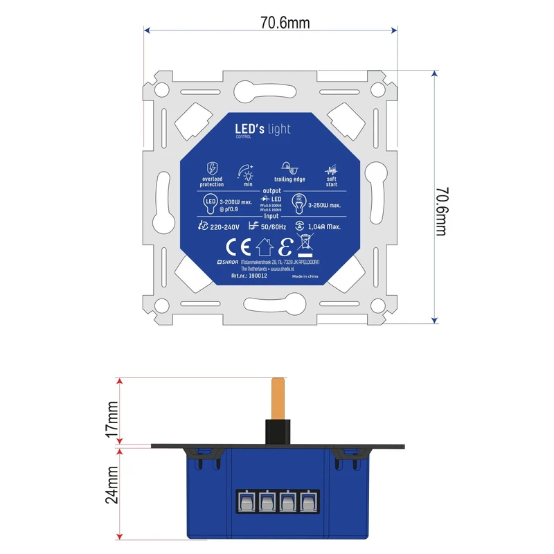 Universeller LED-Drehdimmer bis 250 Watt – Für alle dimmbaren Leuchtmittel geeignet – 2-Draht