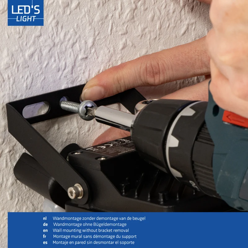 LED Flutlicht mit Sensor 10W 1400lm 4000K neutralweiß IP65 Schwarz - LED's Light