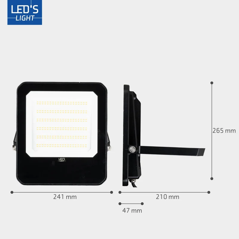 LED Flutlicht 100W 14000lm 4000K neutralweiß IP65 Schwarz - LED's Light