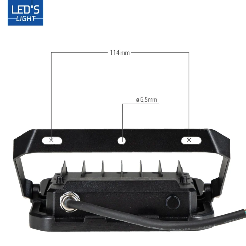 LED Flutlicht IK07 50W 7000lm 4000K neutralweiß IP65 Schwarz - LED's Light
