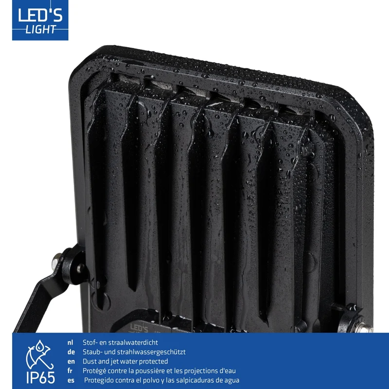 LED Flutlicht IK07 50W 7000lm 4000K neutralweiß IP65 Schwarz - LED's Light