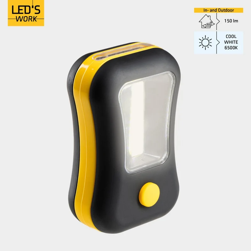 LED Handlampe 1W 150lm 6500K kaltweiß Schwarz - LED's Work
