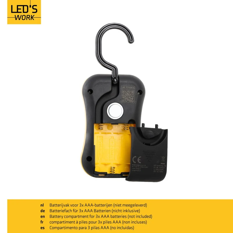 LED Handlampe 1W 150lm 6500K kaltweiß Schwarz - LED's Work