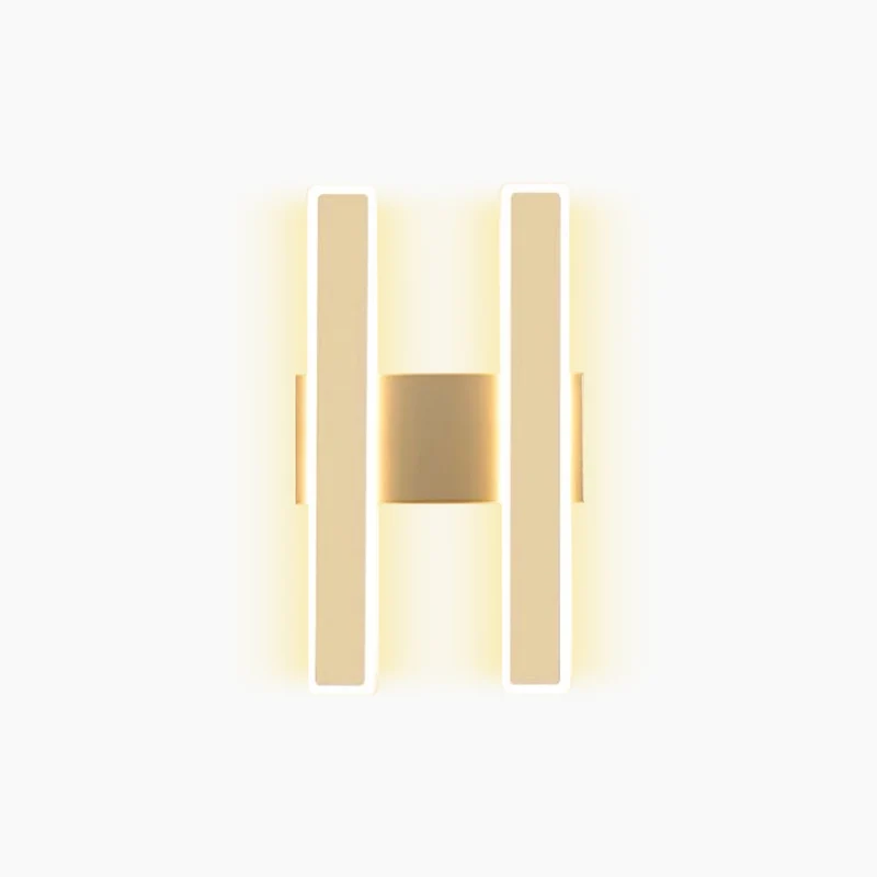 Wall Sconce Double Light Modern Unique Linear LED Bar, Black/Gold