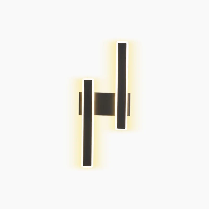 Wall Sconce Double Light Modern Unique Linear LED Bar, Black/Gold