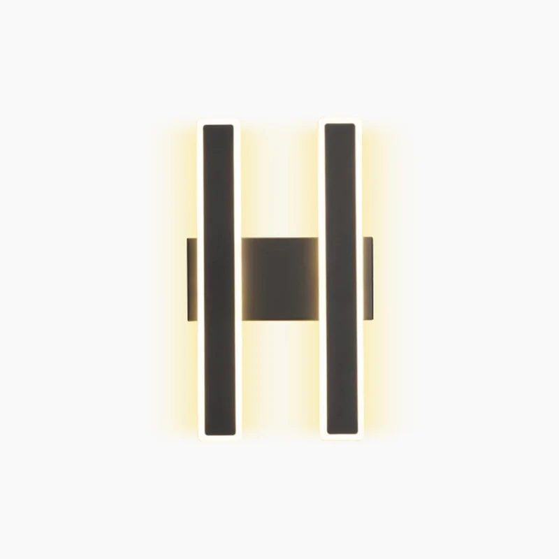 Wall Sconce Double Light Modern Unique Linear LED Bar, Black/Gold