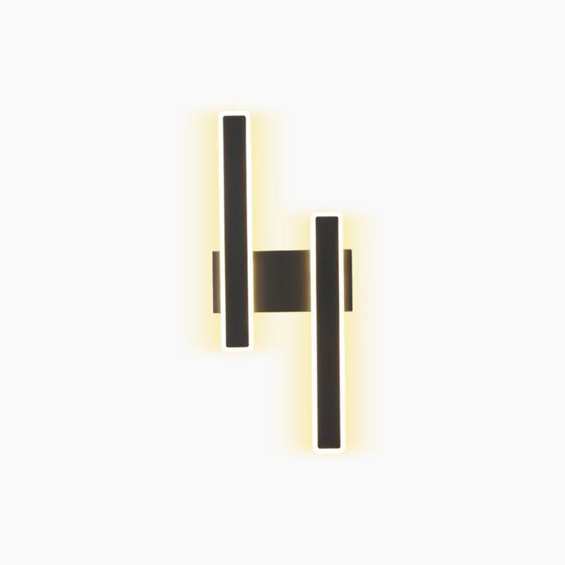 Wall Sconce Double Light Modern Unique Linear LED Bar, Black/Gold
