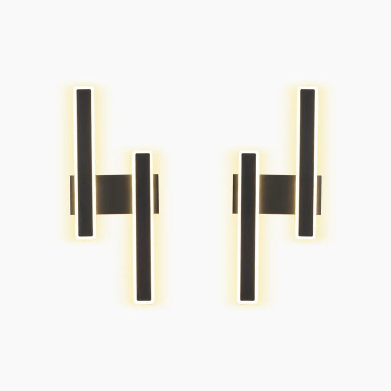 Wall Sconce Double Light Modern Unique Linear LED Bar, Black/Gold