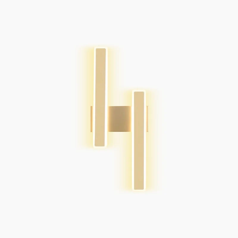 Wall Sconce Double Light Modern Unique Linear LED Bar, Black/Gold