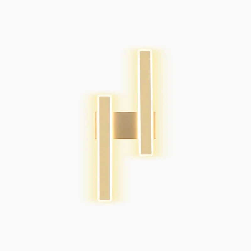 Wall Sconce Double Light Modern Unique Linear LED Bar, Black/Gold