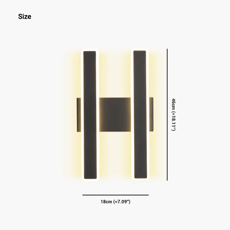 Wall Sconce Double Light Modern Unique Linear LED Bar, Black/Gold
