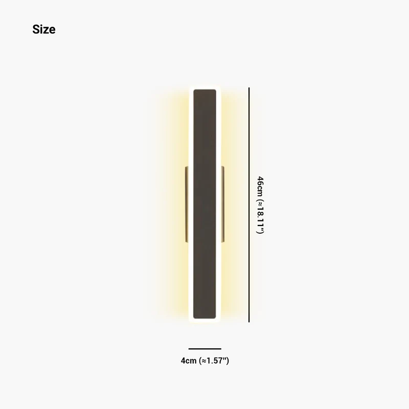 Wall Sconce Double Light Modern Unique Linear LED Bar, Black/Gold