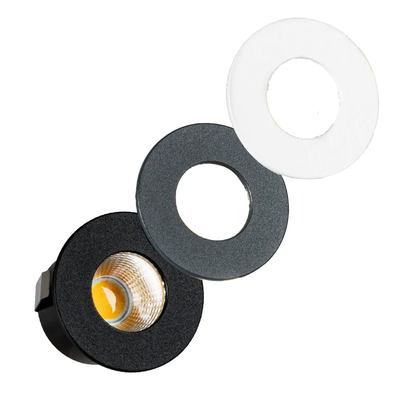 LED's Light PRO Mini-Einbaustrahler 3 cm - Für Vordächer, Veranden und abgehängte Decken - Dimmbar - Grau