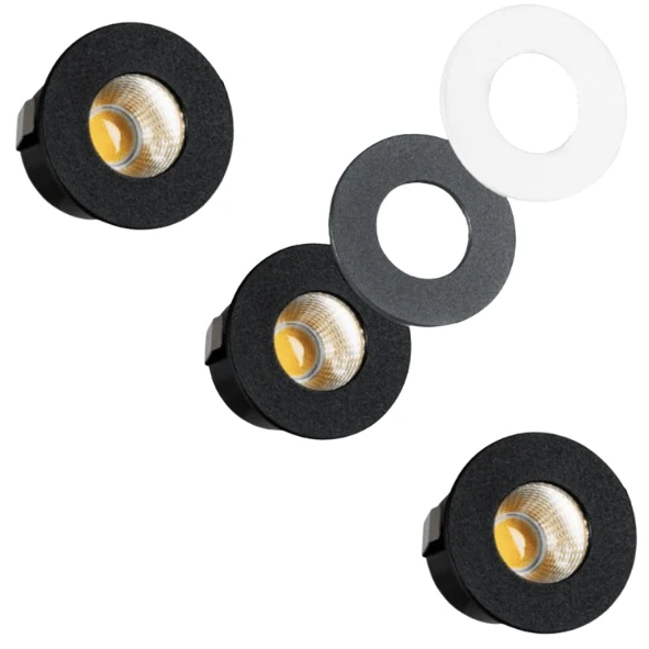 LED's Light PRO Mini-Einbaustrahler 3 cm - Für Vordächer, Veranden und abgehängte Decken - Dimmbar - Grau