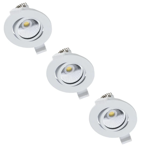 LED's Light PRO Einbaustrahler 68 mm - Indoor & Outdoor - 3 Lichtfarben - Dimmbares Licht - Weiß