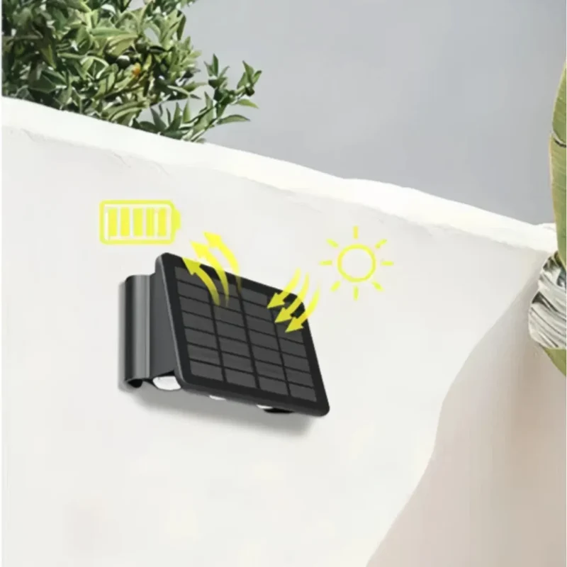 Moderne LED-Solar-Außenwandleuchte Schwarz IP65