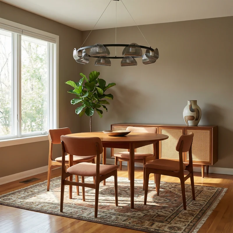 Graue Rauchglas-Pendelleuchte für Esszimmer – Orvelia