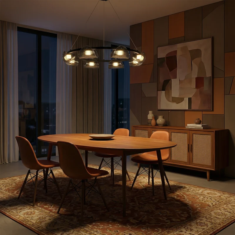 Graue Rauchglas-Pendelleuchte für Esszimmer – Orvelia
