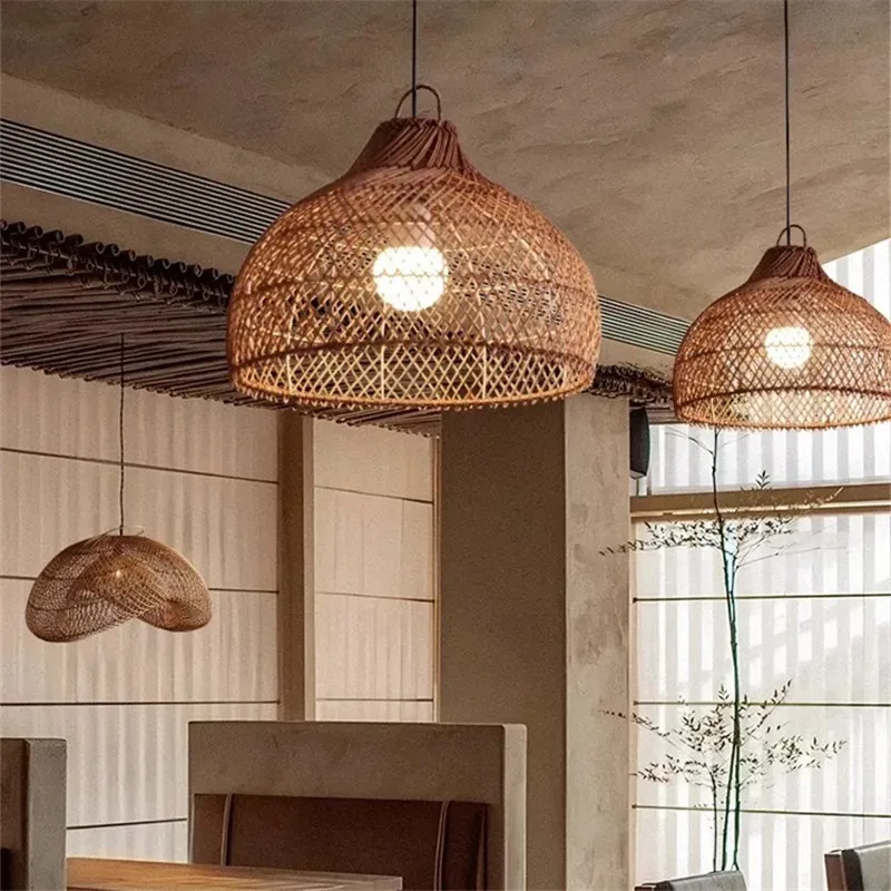 Japanischer Rattan-Hängeleuchte für Küche und Schlafzimmer – Zénithri