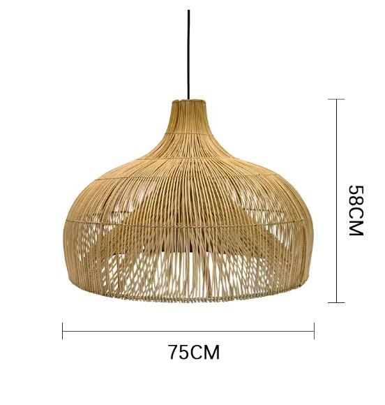 Japanischer Rattan-Hängeleuchte für Küche und Schlafzimmer – Zénithri