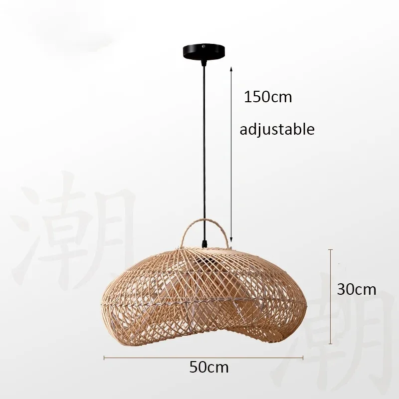 Japanischer Rattan-Hängeleuchte für Küche und Schlafzimmer – Zénithri