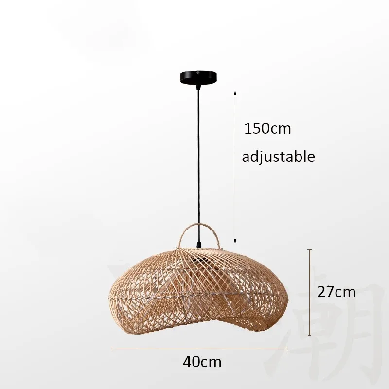 Japanischer Rattan-Hängeleuchte für Küche und Schlafzimmer – Zénithri