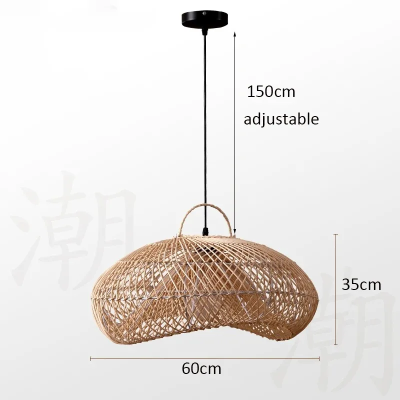Japanischer Rattan-Hängeleuchte für Küche und Schlafzimmer – Zénithri