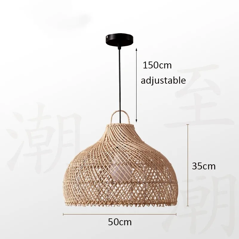 Japanischer Rattan-Hängeleuchte für Küche und Schlafzimmer – Zénithri