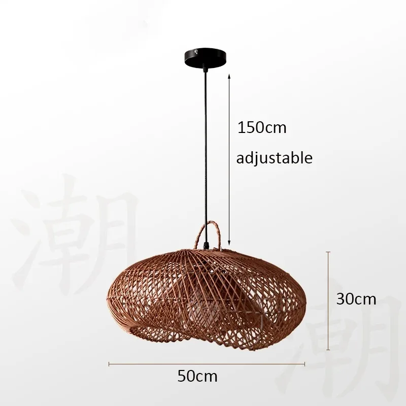 Japanischer Rattan-Hängeleuchte für Küche und Schlafzimmer – Zénithri
