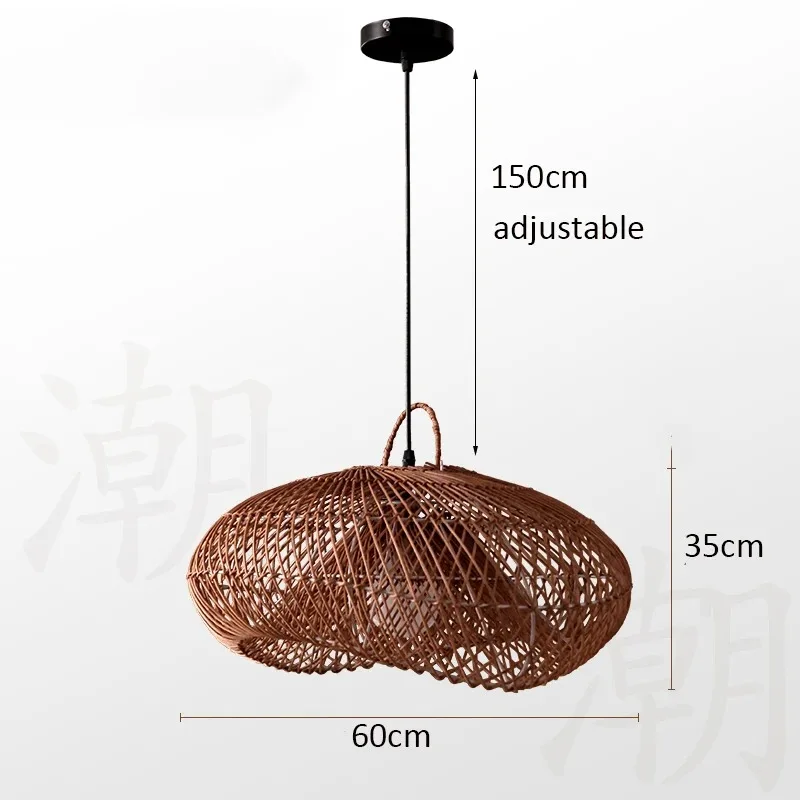Japanischer Rattan-Hängeleuchte für Küche und Schlafzimmer – Zénithri