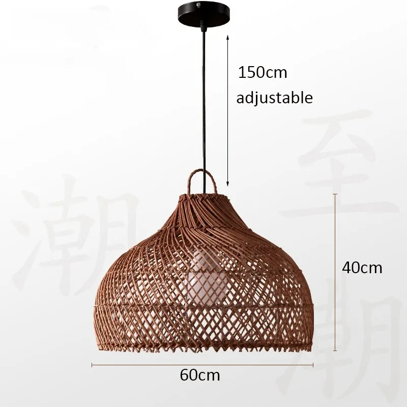 Japanischer Rattan-Hängeleuchte für Küche und Schlafzimmer – Zénithri