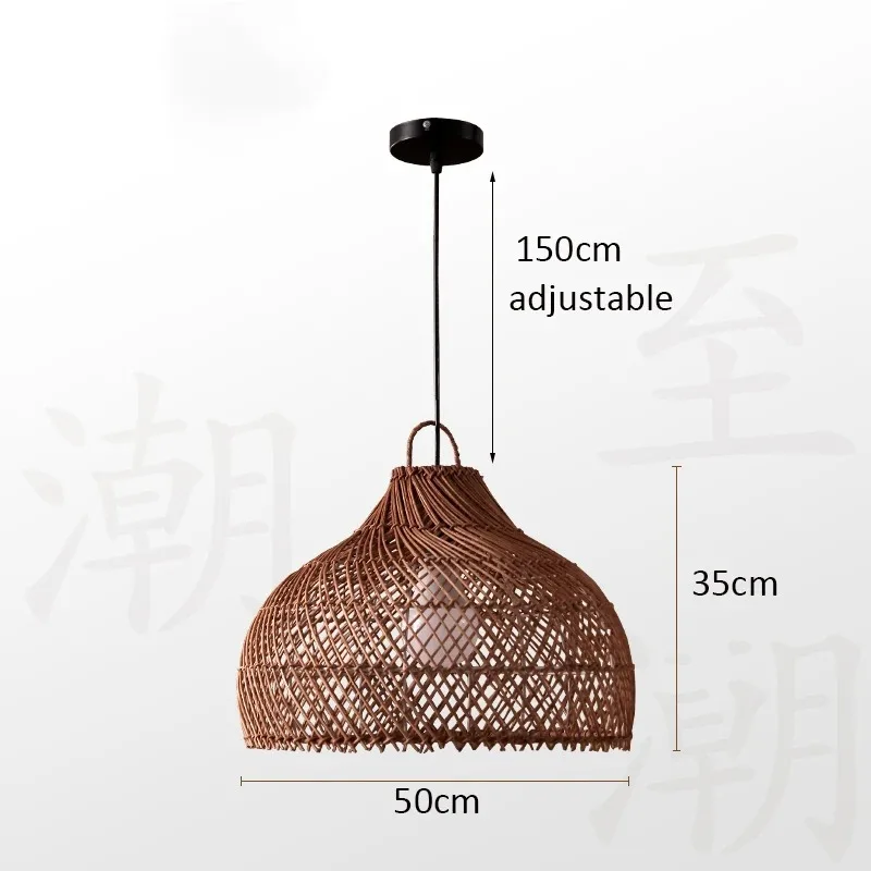 Japanischer Rattan-Hängeleuchte für Küche und Schlafzimmer – Zénithri
