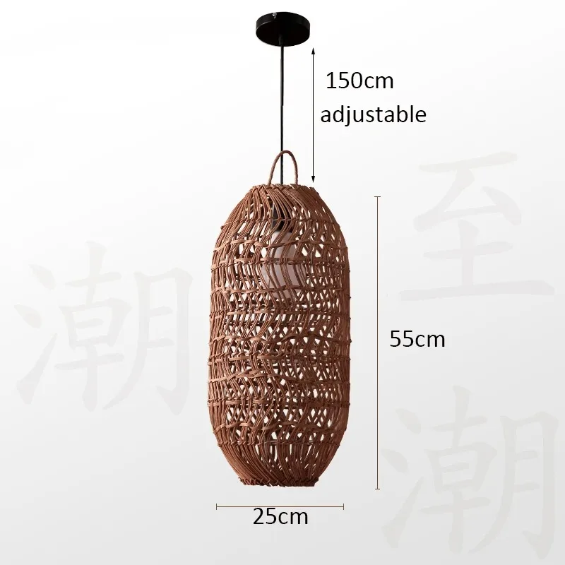 Japanischer Rattan-Hängeleuchte für Küche und Schlafzimmer – Zénithri