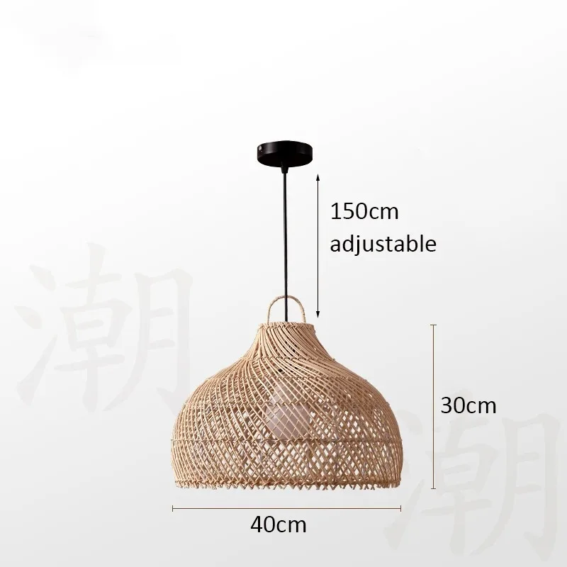 Japanischer Rattan-Hängeleuchte für Küche und Schlafzimmer – Zénithri