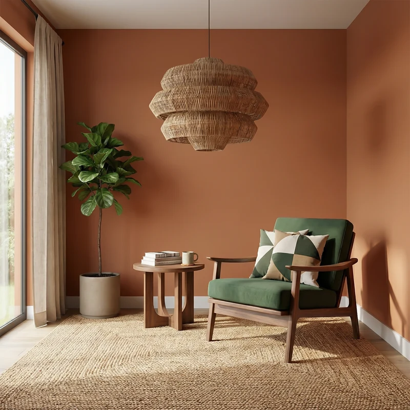 Geflochtene Rattan-Hängelampe im Wabi-Sabi-Stil für Esszimmer – Naiadis