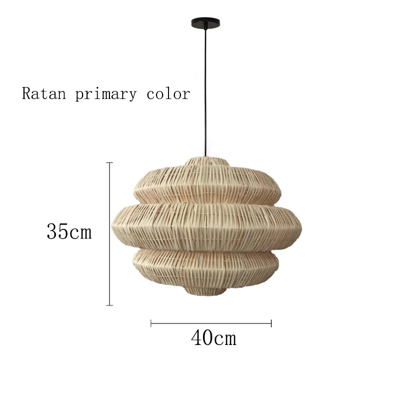 Geflochtene Rattan-Hängelampe im Wabi-Sabi-Stil für Esszimmer – Naiadis