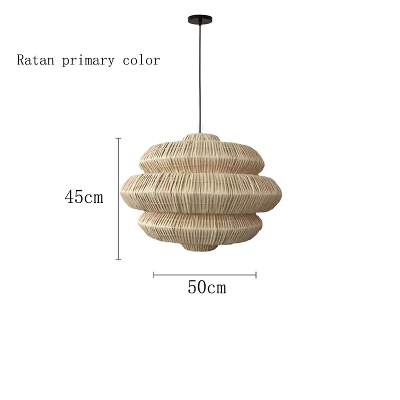 Geflochtene Rattan-Hängelampe im Wabi-Sabi-Stil für Esszimmer – Naiadis