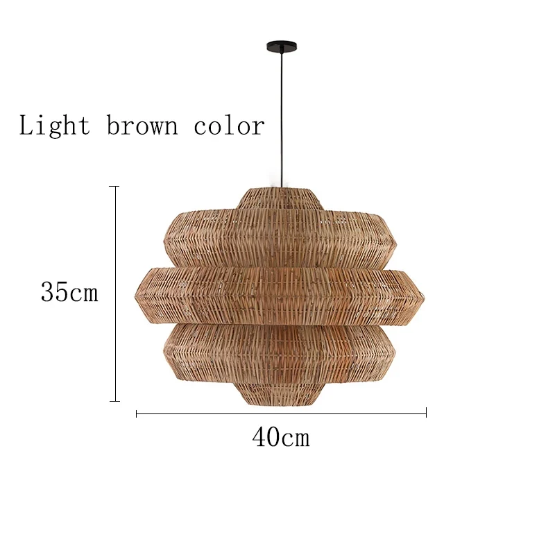 Geflochtene Rattan-Hängelampe im Wabi-Sabi-Stil für Esszimmer – Naiadis