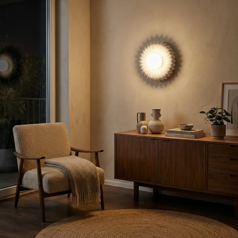 Künstlerische Wandleuchte aus Harz für Wohnzimmer – Artilux