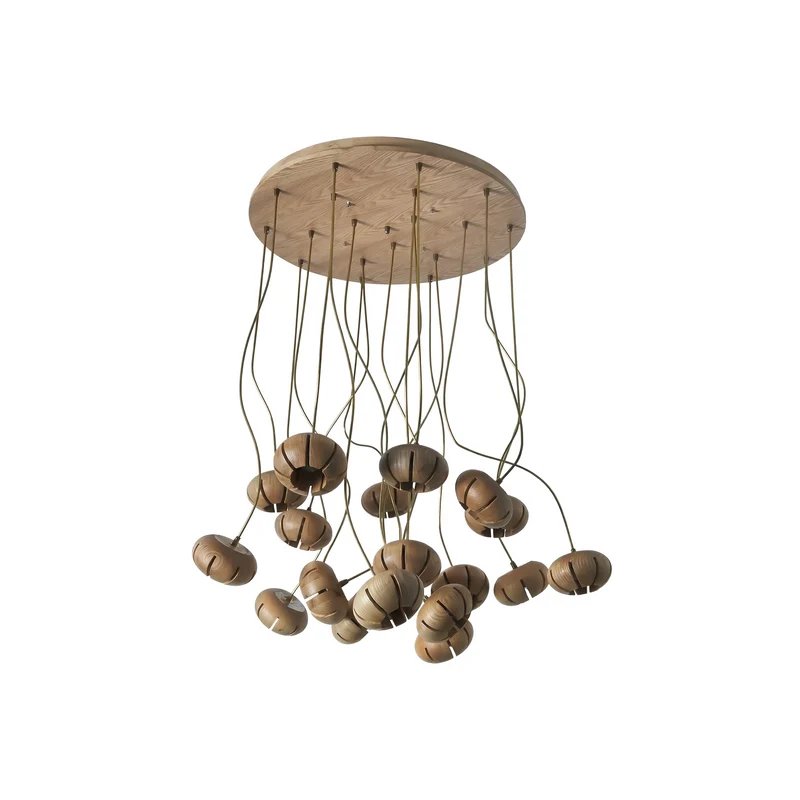 Florale Holz-Hängelampe für elegante Räume – Orvaline