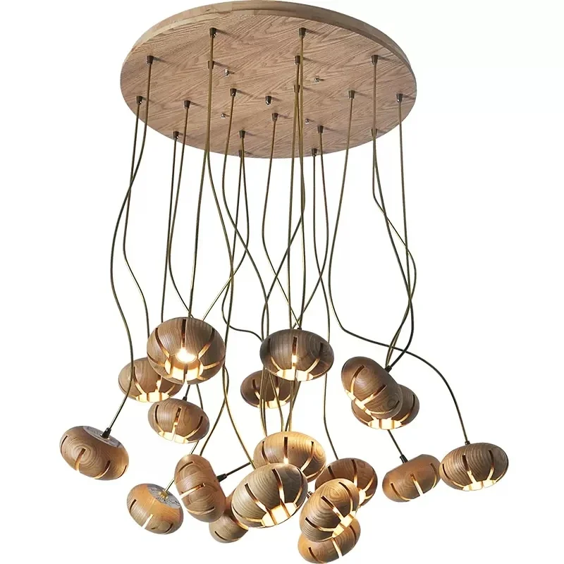 Florale Holz-Hängelampe für elegante Räume – Orvaline
