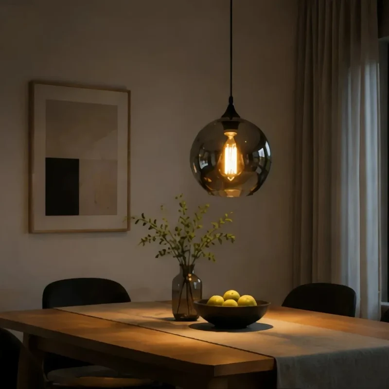 Vintage-Pendelleuchte aus handgeblasenem Glas für das Esszimmer